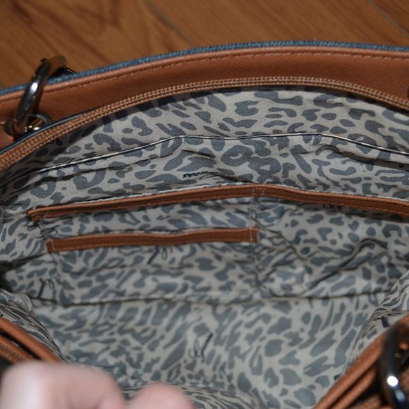 BRAND NEW GUESS Nikolai Denim Bag Purse Satchel - Picture 10 of 10